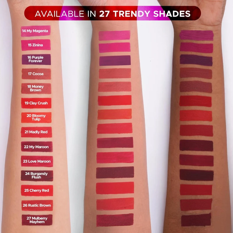 Hilary Rhoda Matte Love Non Transfer Liquid Lipstick | Lightweight & Matte Finish | Waterproof Lipstick for Women | Long Lasting & Non-Drying Lipstick | 5ml (Mouve Pink - Shade 11) thumbnail 8